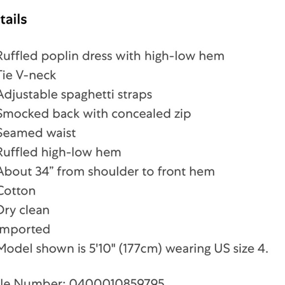 Joie Clorinda Cut Out Hi Low ruffle poplin dress Womens size 12 Large $288 EUC - Picture 4 of 9